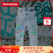 SprayGround2021秋冬趣味涂鸦设计休闲牛仔裤潮牌男女长裤