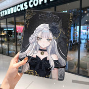 插画少女生2021款ipad10保护套pro2020苹果mini6外套ioad9迷你4壳air5适用2平板3带笔槽第十代三折2022暗黑系