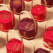 结婚用喜糖盒手提创意喜糖礼盒中式婚礼专用喜糖包装袋八角糖盒