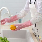 齐选洗碗手套家务加长加厚手套女洗衣清洁厨房家务防水手套耐磨防