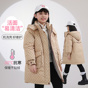 象老大儿童羽绒服女中大童冬装2023洋气中长款加厚活面可拆卸