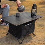 探险家户外折叠桌子椅子，铝合金蛋卷桌，便携式野餐桌椅露营装备用品