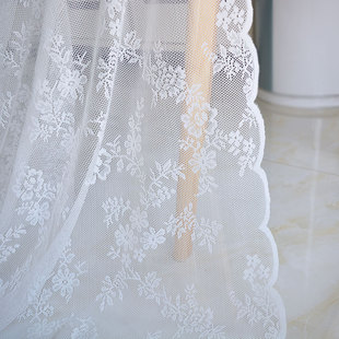 高端白色蕾丝布料窗帘纱窗婚礼，纱幔网纱甜品，台道具面料布料