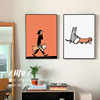 cat&dog可爱波普风装饰画恋人猫咪与狗抽象主题有趣艺术海报挂画