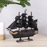 实木帆船模型黑珍珠号船模，加勒比海盗船创意，装饰品工艺船摆件