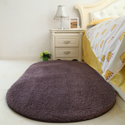 可爱椭圆形地毯家用纯色客厅，茶几卧室地毯房间，床边地毯床前毯定制