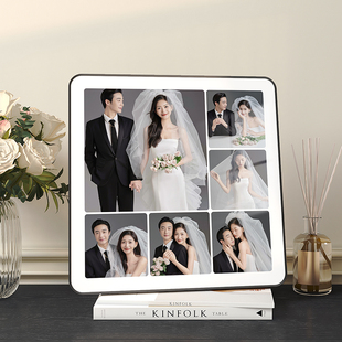 相框摆台定制婚纱照，结婚照片洗情侣相片做成画框，打印全家福加装裱