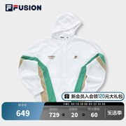 FILA FUSION斐乐潮牌梭织运动外套男夏季宽松连帽夹克休闲上衣