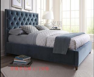 布艺床软包床科技布小户型，双人床美式床定制榻榻米，高箱床储物床