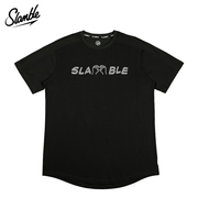 SLAMBLE夏季字母印花短袖t恤男女款圆领运动休闲百搭上衣潮流
