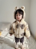 韩版冬装男童加绒毛毛，外套女宝宝可爱小熊连帽羊羔绒棉衣保暖棉服