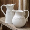 浮雕陶瓷奶壶单耳小众，白色花瓶摆件客厅插花ins风法式家居摆件