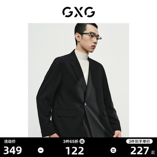 gxg男装黑色双排扣休闲西服2022年春季易打理(易打理)系列