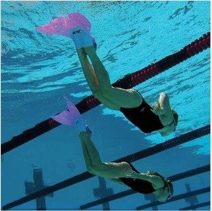 浮潜潜水装备美人鱼尾巴人鱼，可调节小孩脚蹼游泳专用儿童训练单片