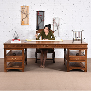 红木书桌 全鸡翅木画案书法桌 中式实木书房 写字台 办公桌大班台