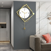 蝴蝶挂钟客厅金色简约时钟挂墙创意墙贴家用静音钟表壁式装饰挂表