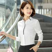 白色衬衫女长袖职业装，上衣春秋款时尚气质正装，韩版学生衬衣工作服