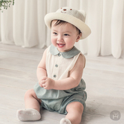 韩国进口宝宝爬服夏装薄款夏季夏天薄款婴儿服儿童装衣服婴幼儿