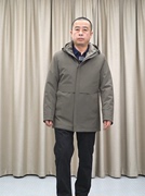 甩仿貂绒尼克服男普洛克可脱帽、内胆深蓝中长款棉服外套