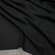 春秋薄款黑色细腻法兰绒羊毛呢精纺羊毛面料设计师西装服装布料