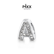 mixx能量灵感系列925银，水晶字母串珠，diy饰品皮绳项链手链