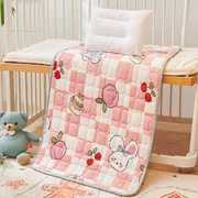 类A牛奶绒幼儿园床垫婴儿珊瑚绒床褥儿童加绒宝宝拼接薄被褥床单