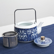 景德镇陶瓷器茶具整套装青花提梁，壶泡茶壶家用凉水壶大容量结婚礼