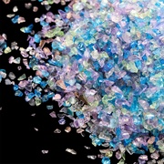 天然水晶玻璃碎石美甲配件家居摆件幻彩色不规则形状饰品材料