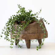 创意宜家绿植花盆木摆件装饰客厅家用高级感手工花器摆设桌面盆栽