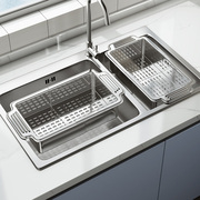 帅仕304不锈钢水槽沥水篮，厨房置物架洗碗池，沥水架碗碟碗盘收纳架