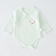 婴儿连体衣服新生儿春秋，0-3个月宝宝包屁衣长袖，三角护肚哈衣纯棉