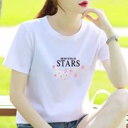 春季女装2024韩版原宿风简约字母短袖T恤上衣打底衫学生体恤