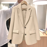 白色西装外套女米宽松时尚春季纯色上衣韩版西服潮2023气质小