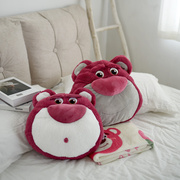 草莓熊抱枕被子靠垫毯子三合一靠枕女生床枕头礼物宿舍办公室靠背