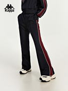 Kappa卡帕2024女撞色运动喇叭裤显瘦长裤卫裤K0D62AK04