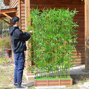 仿真竹子细水假竹子装饰室内户外隔断绿植物，塑料挡墙阳台庭院造景