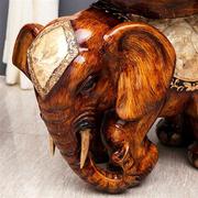 欧式大象换鞋凳摆件特大号门口换鞋凳子招财象仿实木装饰乔迁