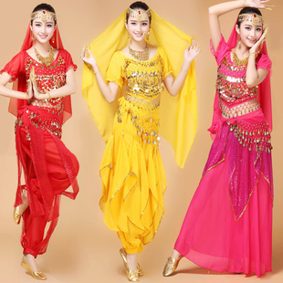 印度舞服装女成人，肚皮舞演出服秧歌舞蹈套装印度女装，民族舞表演服
