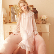 Rosetree女童睡裙夏季长袖儿童薄款冰丝宫廷公主风小女孩宝宝睡衣