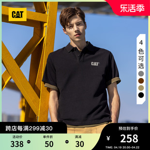 CAT卡特24春夏男士反光LOGO印花设计休闲短袖T恤翻领POLO衫