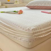 北欧全棉床笠单件简约花卉，樱桃花纯棉床罩全包防滑床单床垫保护套