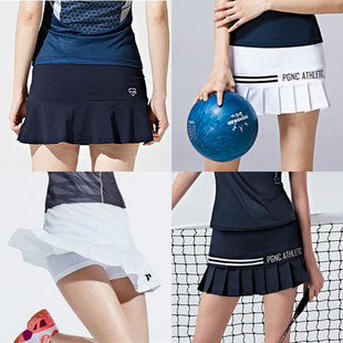 韩国羽毛球服女粉红色短裤网球乒乓球跑步运动白短裙速干