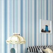 现代简约蓝色竖条纹装修壁纸地中海客厅卧室餐厅儿童房壁纸无纺布