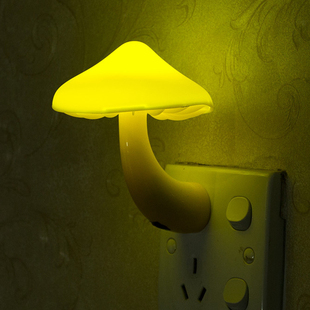 可爱蘑菇灯插电LED光控感应小夜灯儿童卧室起夜婴儿喂奶护眼睡眠