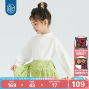 年衣女童衬衫亲子装春秋款，复古中国风古风，长袖衬衣儿童甜美娃娃衫