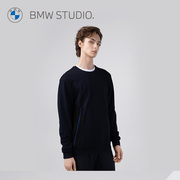 BMW Studio宝马男装卫衣春潮流时尚打底衫男圆领长袖套头卫衣