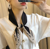 chic韩国菱形小丝巾欧美气质，字母黑色发带，职业装饰尖角小领巾头巾