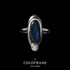 韩国coldframe10周年永恒珍宝系列蓝色纯银拉长石，戒指指环