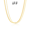 方iff珠宝蛇骨链，18k黄金项链锁骨，链au750百搭素链女