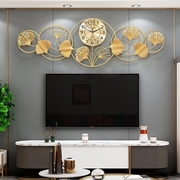 客厅钟表电视背景墙装饰物挂钟家用创意免打孔钟简欧式静音石英钟